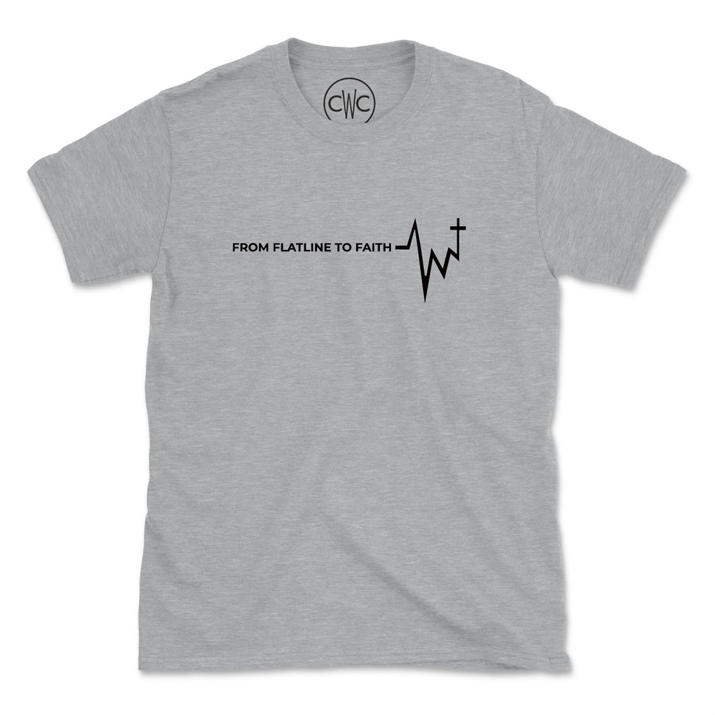 FLATLINE TO FAITH (UNISEX FIT) TEE. 30% OFF FOR A LIMITED TIME