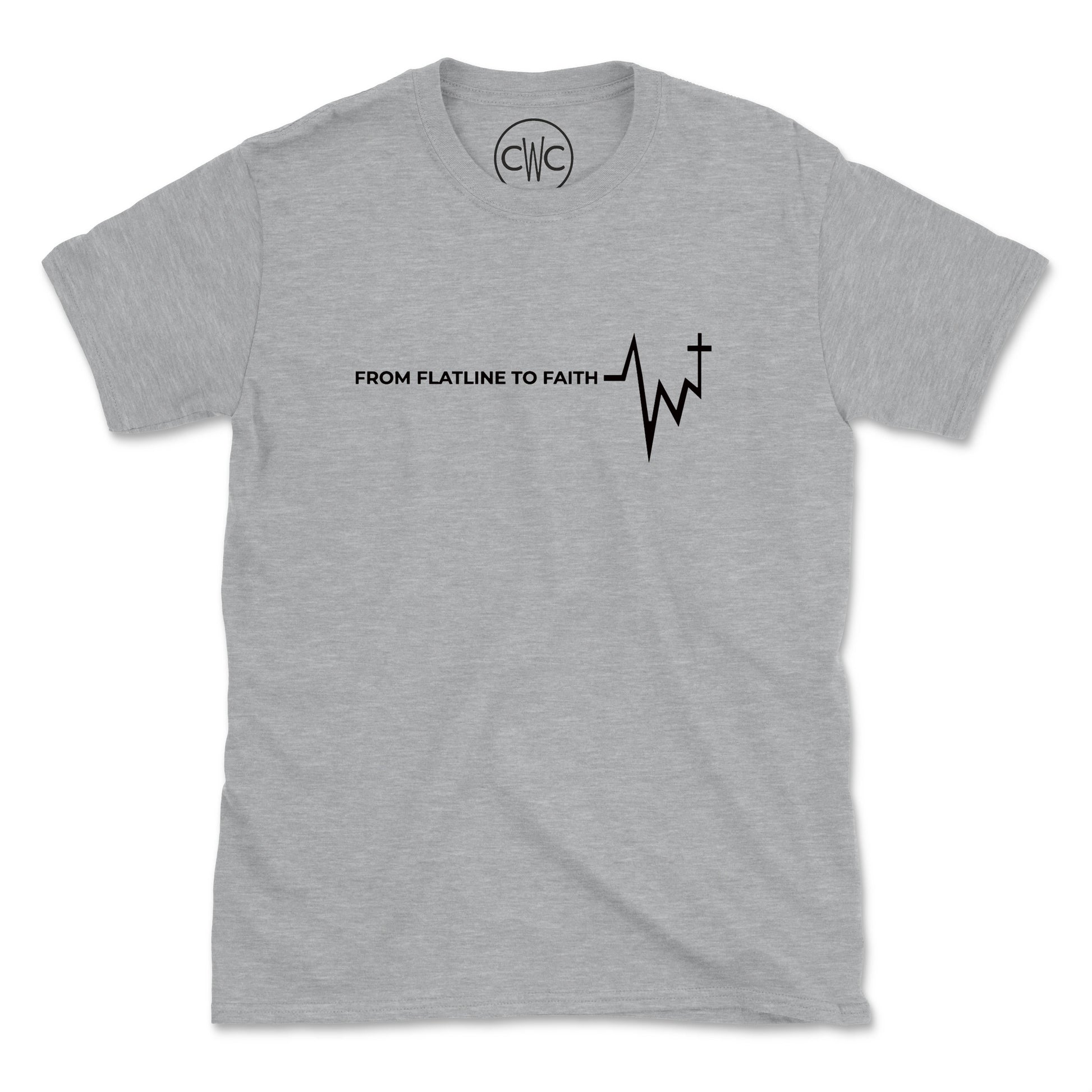 FLATLINE TO FAITH (UNISEX FIT) TEE. 30% OFF FOR A LIMITED TIME