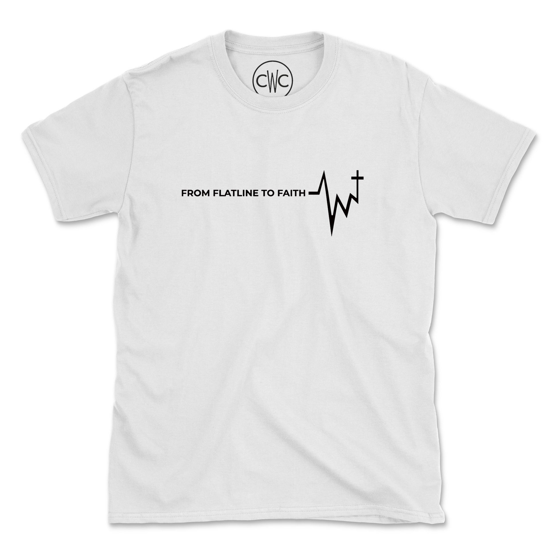 FLATLINE TO FAITH (UNISEX FIT) TEE. 30% OFF FOR A LIMITED TIME