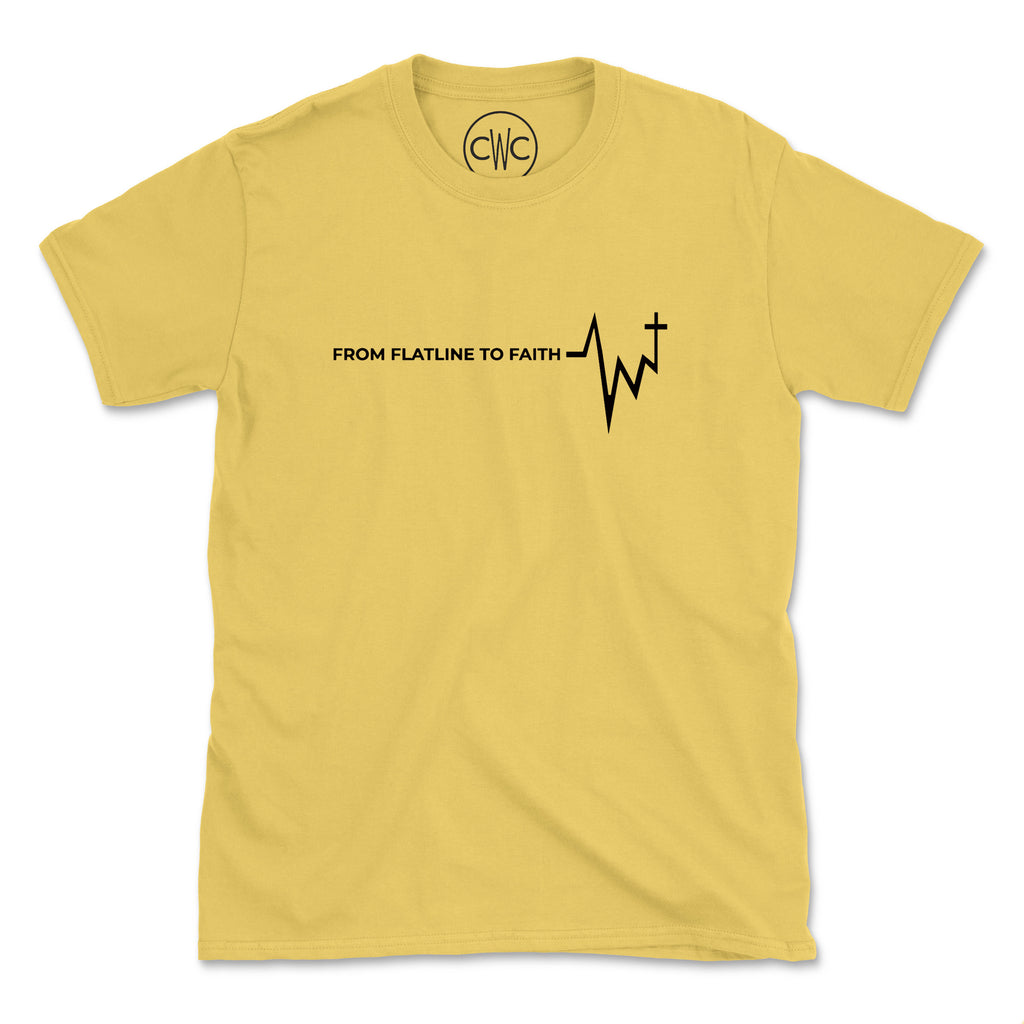 FLATLINE TO FAITH (UNISEX FIT) TEE. 30% OFF FOR A LIMITED TIME