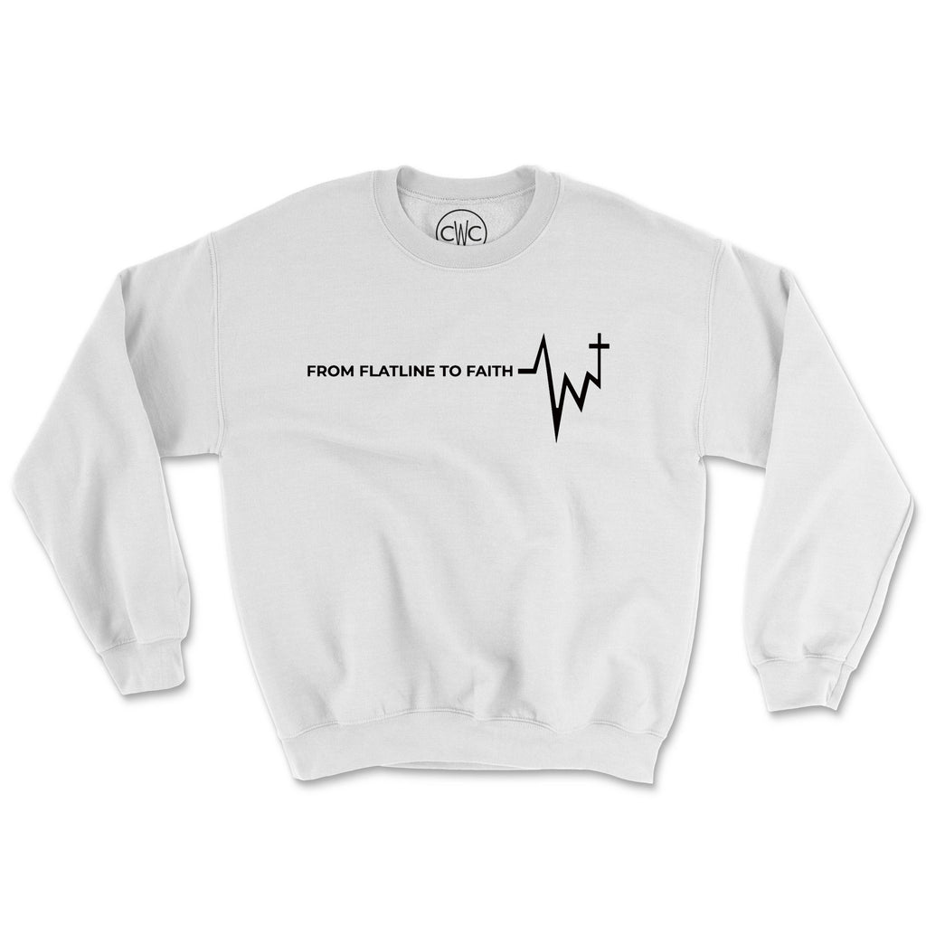FLATLINE TO FAITH (UNISEX FIT) CREWNECK. 30% OFF FOR A LIMITED TIME