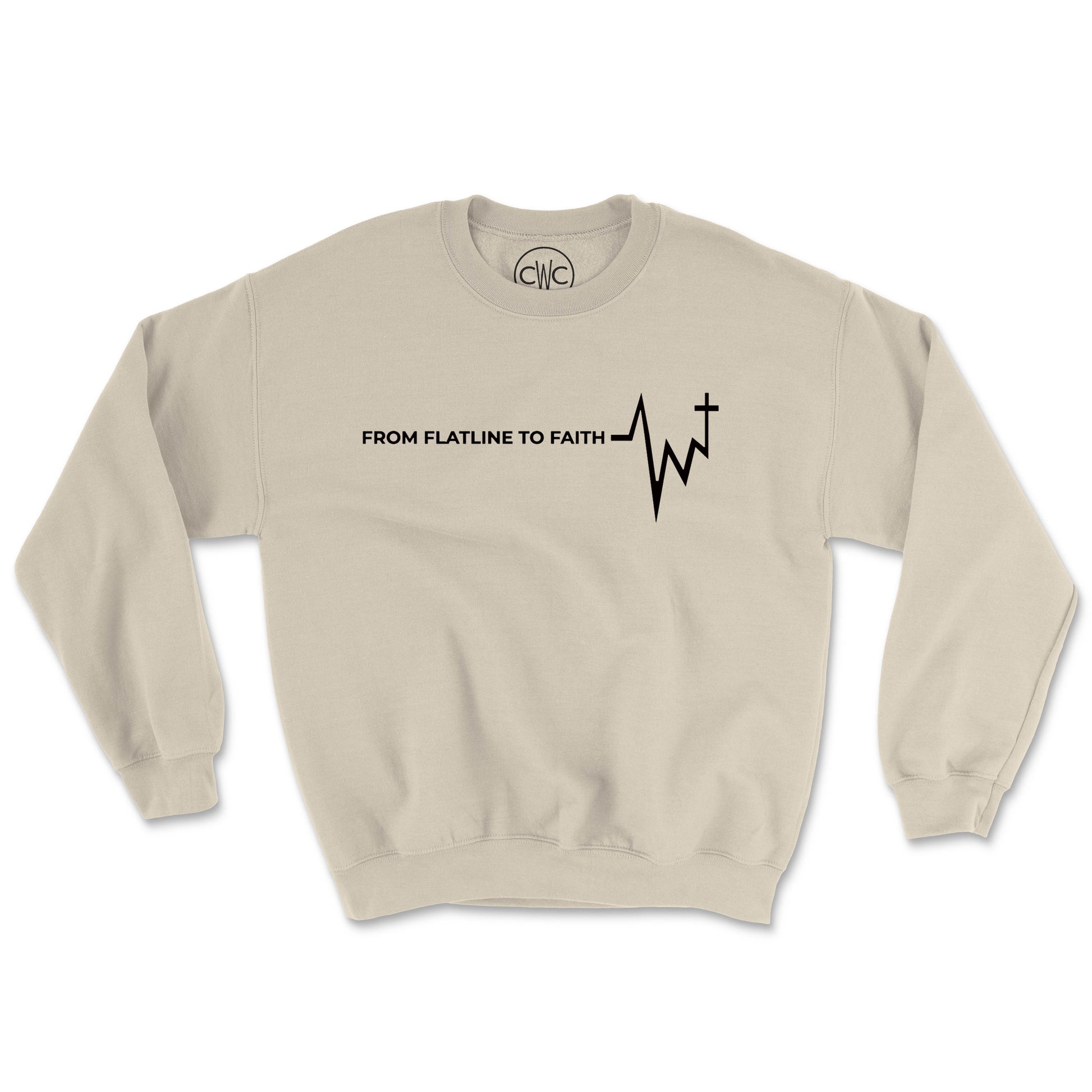 FLATLINE TO FAITH (UNISEX FIT) CREWNECK. 30% OFF FOR A LIMITED TIME